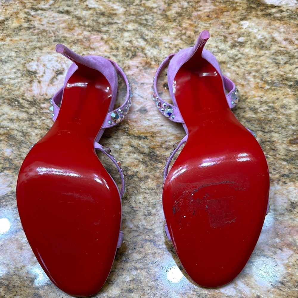 Christian Louboutin Pink Embellished Heels - Picture 7 of 11